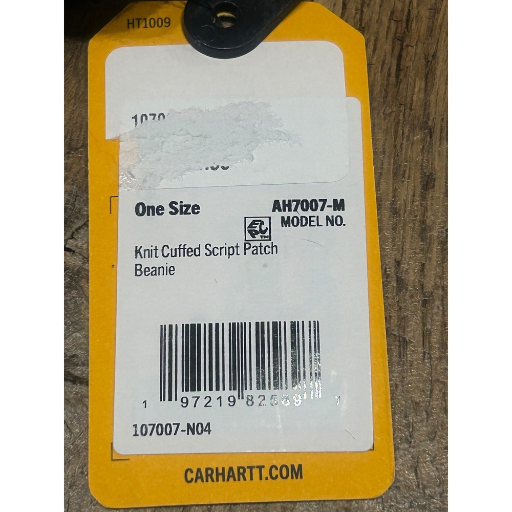 Carhartt Knit Cuffed Script Patch Beanie Black One Size - Picture 4 of 5